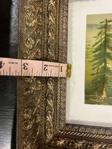 Antique Ornate Gold Gesso Frame with Vintage Landscape Print Art Framed Rare - Picture 9 of 14