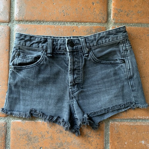 Free People Black Denim Cut Off Shorts 