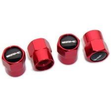 4pcs Hex Fit Mercedes-Benz AMG Car Wheel Tire Air Valve Caps Stem Dust Cover Red