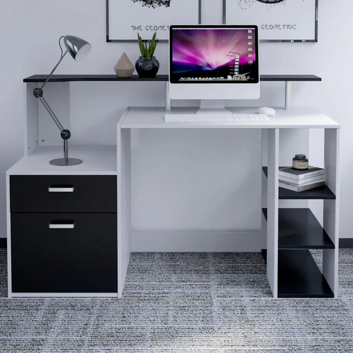 140cm desk cheap with drawers