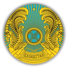 Kazakhstan Coat Of Arms Car Bumper Sticker Decal - 9'', 12'' or 14''