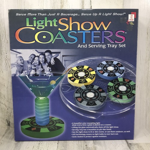Posavasos Light Show - Posavasos para fichas de póker que cambian de color y bandeja para servir - NUEVO - Imagen 1 de 3