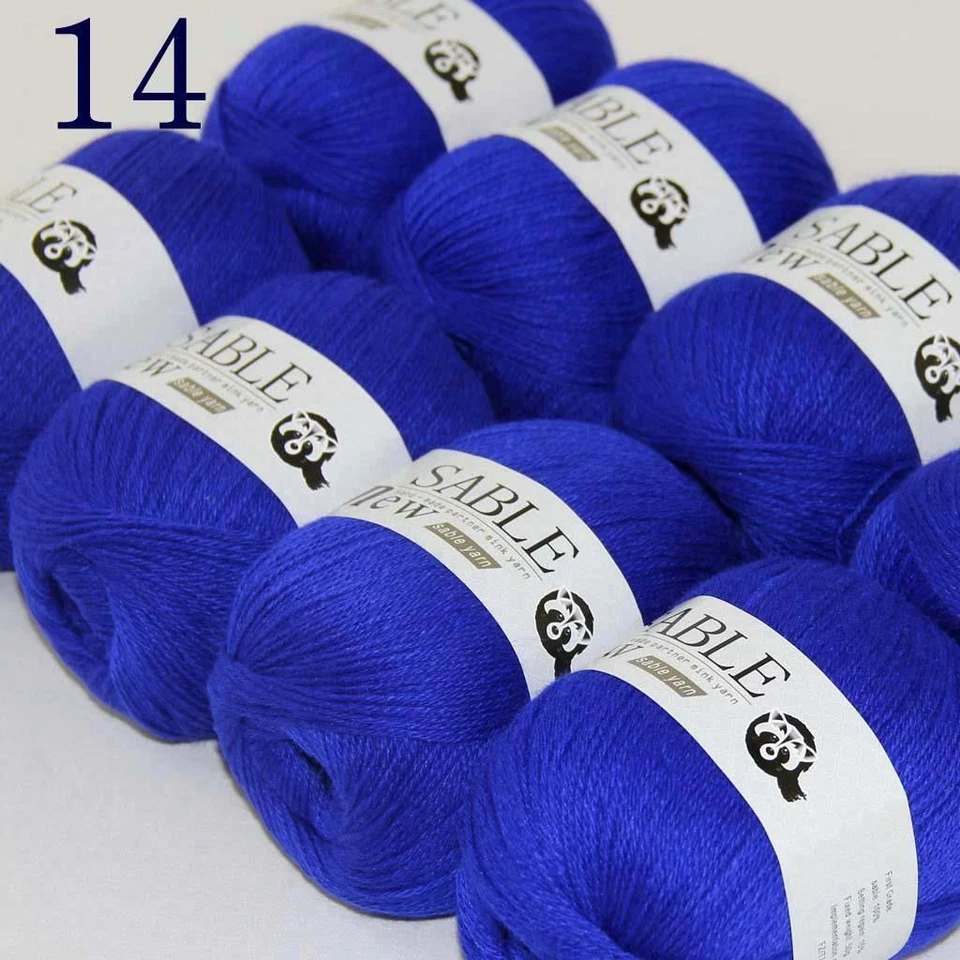 Sale 8 Skeins Super Pure Sable Cashmere Scarves Hand Knit Wool Crochet Yarn 14 - Image 2 of 4