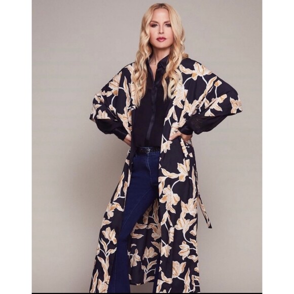 Maison Du Soir Kimono Women S/M 0-8 Selena Black … - image 2