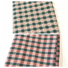 Plaid Craft Material Fabric Country Tartan Red Green White Picnic Cabin 2Yd