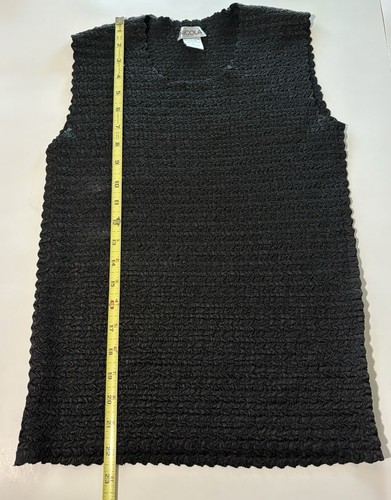 Nicola Crinkle Popcorn Tank Top XL Black Stretch VTG Gothic Witchcore - Picture 7 of 11