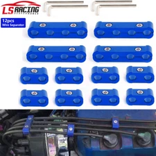 12PCS Universal Spark Plug Wire Separator Blue Wire Separator For 8/9/10mm