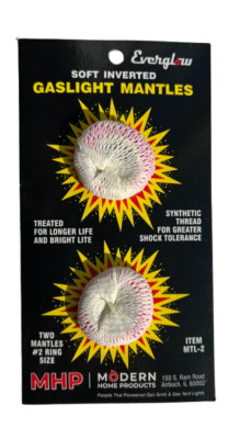 MHP Charmglow Outdoor Gas Light Soft Inverted Mantles Two Pack MTL2 New 