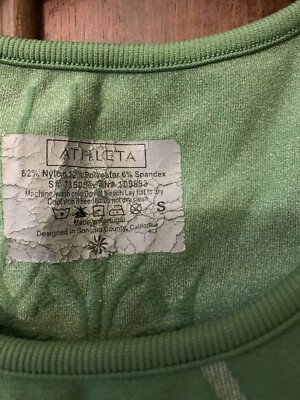 Athleta Yoga Twist Green Sleeveless Fitted Top ~ Small | eBay
