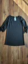 H&M NWT Size 2 Dress Black Long Sleeve Shift Dress H & M 