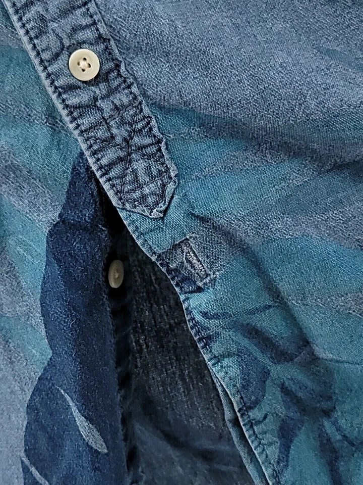 Camisa Arizona Jean Para Hombre Talla Grande Color Mangas Cortas Abotonada Estampado Floral Foto 4 de 4