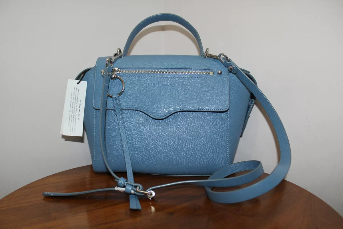 REBECCA MINKOFF GABBY SATCHEL LEATHER CEMENT BLUE