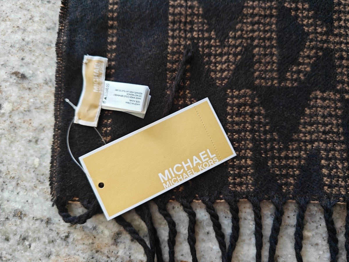 NWT Michael Kors Signature MK Logo Jacquard Cape Wrap/Scarf