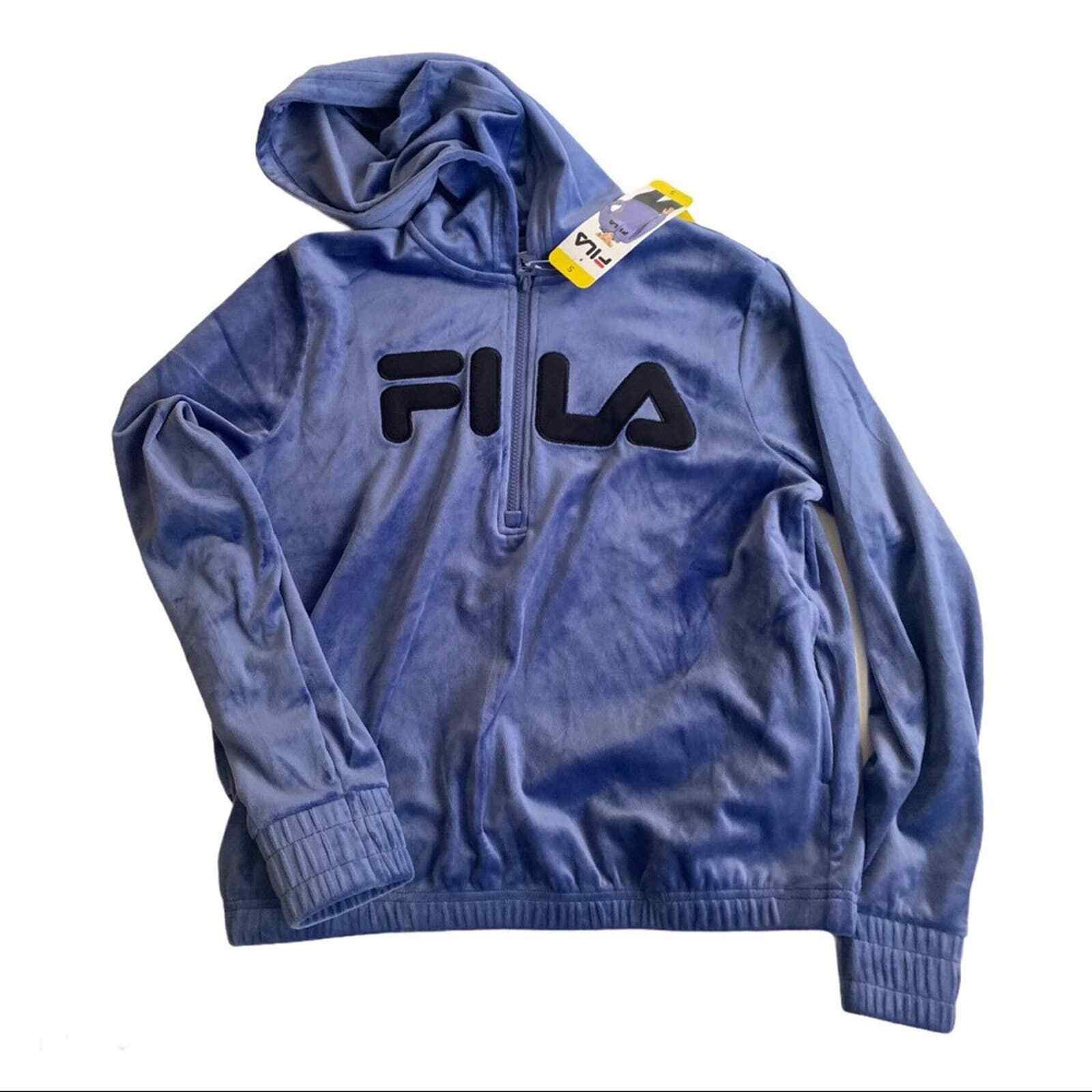FILA Marlin velluto 1 4 zip pullover felpa con cappuccio S