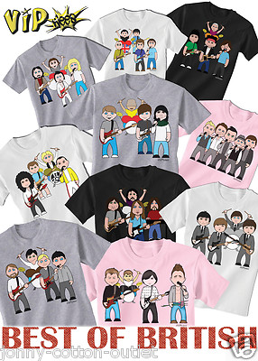 VIPwees Kinder BIO T-Shirt beste britische Bands Musik inspiriert Design auswählen