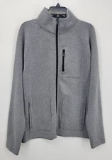 Banana Republic Jacket Mens Large Gray Zip Up Knit Pockets Outerwear Outdoor