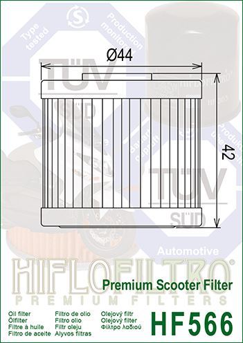 Hiflofiltro HF566 Premium Ölfilter passend für Kawasaki J125 2016-2017 - Bild 2 von 2
