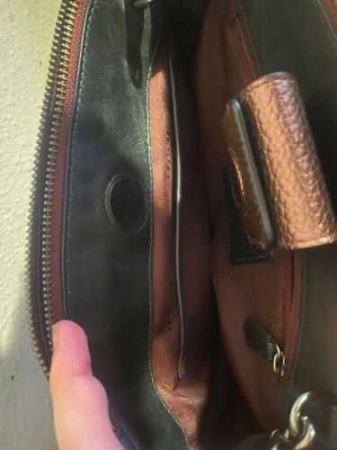 Coach Stanton Carryall 26 in Pebble Leather Metallic Burgundy 36877 - Picture 11 of 20