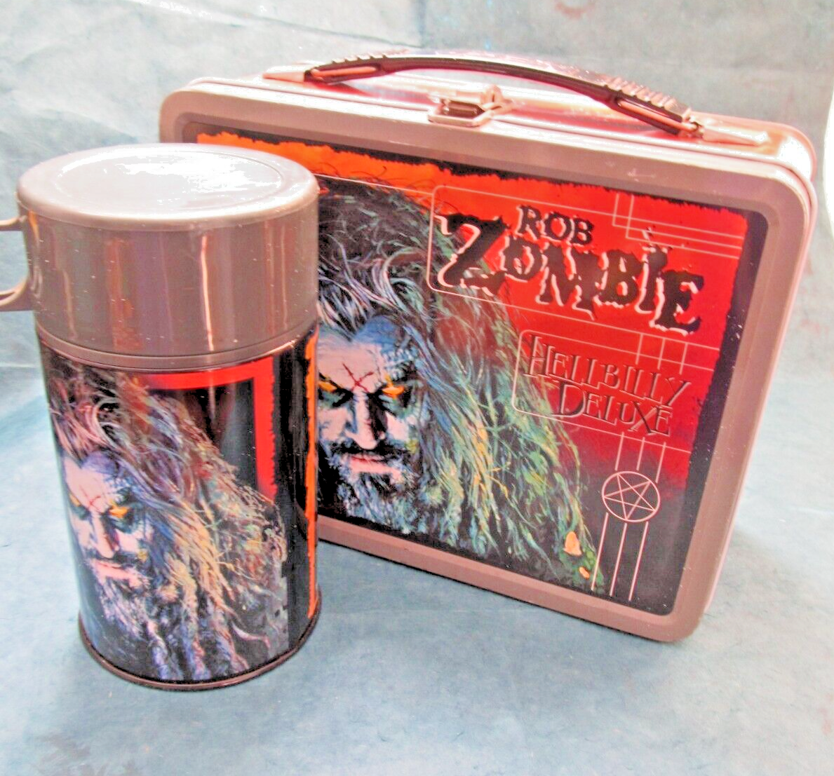 Vintage Rob Zombie Hellbilly Deluxe metal lunchbox & thermos by