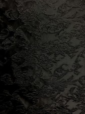 BLACK Floral Brocade Fabric 60 in. Sold By The Yard
