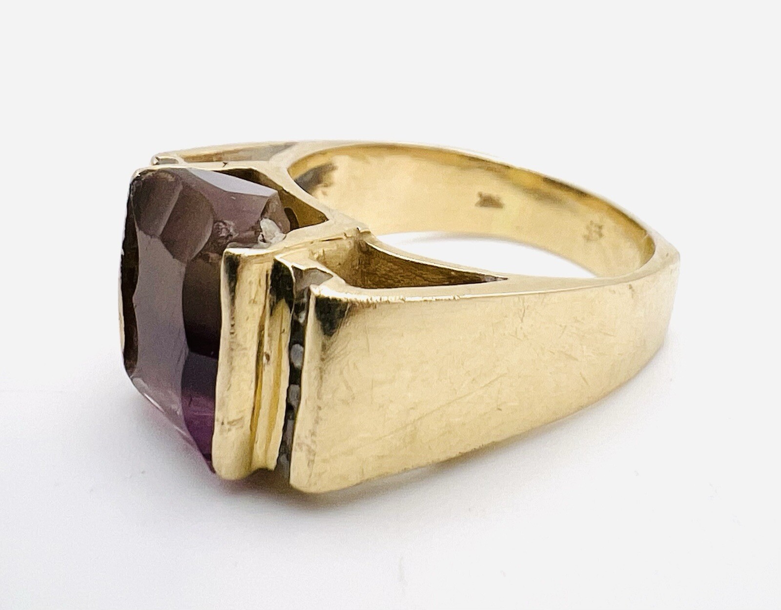 Exquisite 14k Solid Yellow Gold Solitaire Ametrin… - image 5