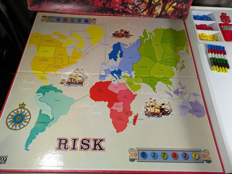 Risk Board Game Parker Red Box Version 1963 Vintage - Image 3 of 4