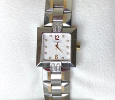 Ladies 2-Tone Diamond CONCORD LA SCALA White Dial St Steel Swiss Quartz Watch 7"