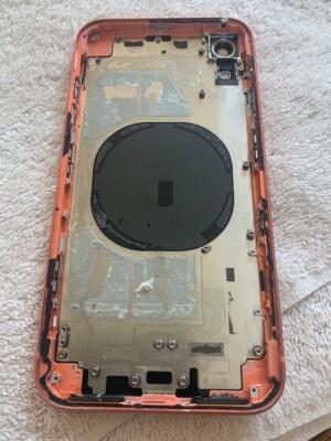 iPhoneXR コーラル　⚠︎背面ひびあり Apple iPhone XR back rear housing glass chasis Coral / Orange ( B