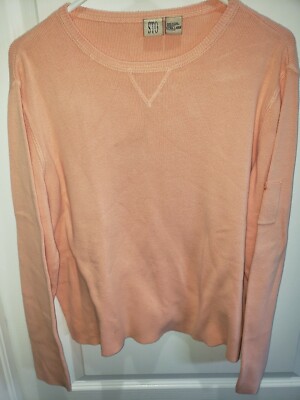 women XL soft orange TOP SHIRT cotton long sleeve by SUSQUEHANNA TRAIL OUTFITTER
