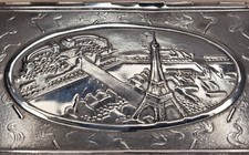 SIRA J.MAKOWSKY paris trocadero boite a cigarette box alluminium art deco