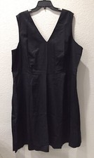 NWT Lane Bryant Plus Sz 24 Dress Black Cotton Stretch V-Neck