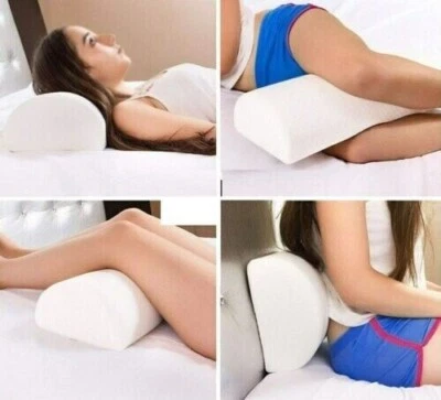 TOP HOME SOLUTIONS Half Moon Knee Pillow Sleeping Cushion Side Memory Foam Back Support EXTRA FIRM