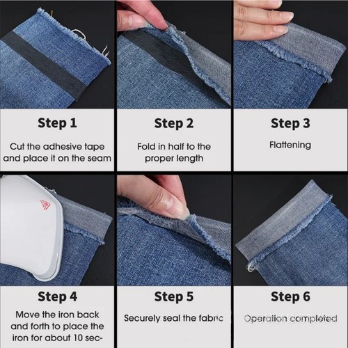 Hem Fabric Tape Iron On Pants Shortening Tape Double Sided Sewing Accessories - Picture 7 of 14