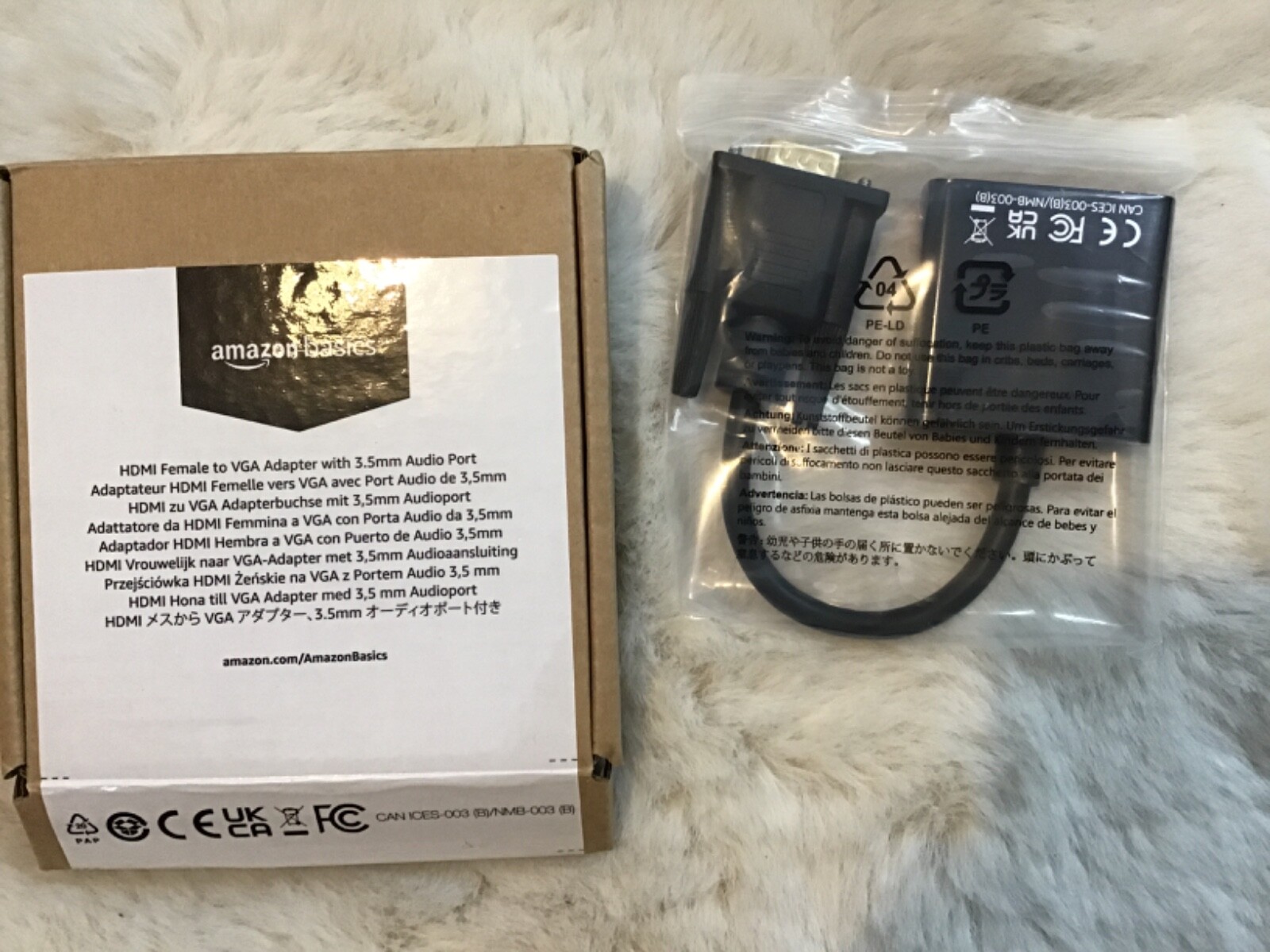 Amazon Basics HDMI Female to VGA Adapter with 3.5mm Audio Port