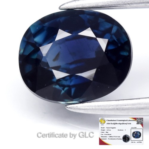 💎 GLC 1.03ct VS Oval Blue Sapphire - Unheated, Madagascar Gem