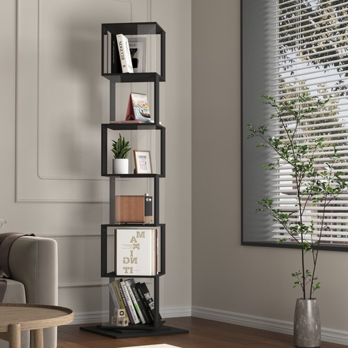 Multi-Function 6-Tier Rotating Bookshelf, Simple Floor Rack for Students - Picture 14 of 48