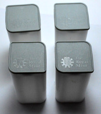 Lot of 4 Royal Mint,Tubes Empty Used for Silver Britannia 1 oz/2oz Queens Beasts