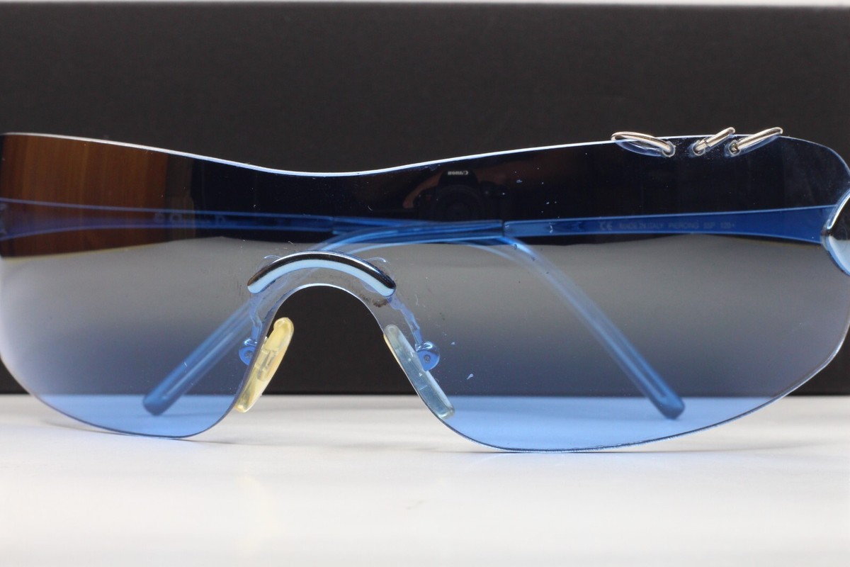 美品✨Christian Dior Sunglasses Rimless Christian Dior Piercing 55P RARE Blue Rimless Vintage