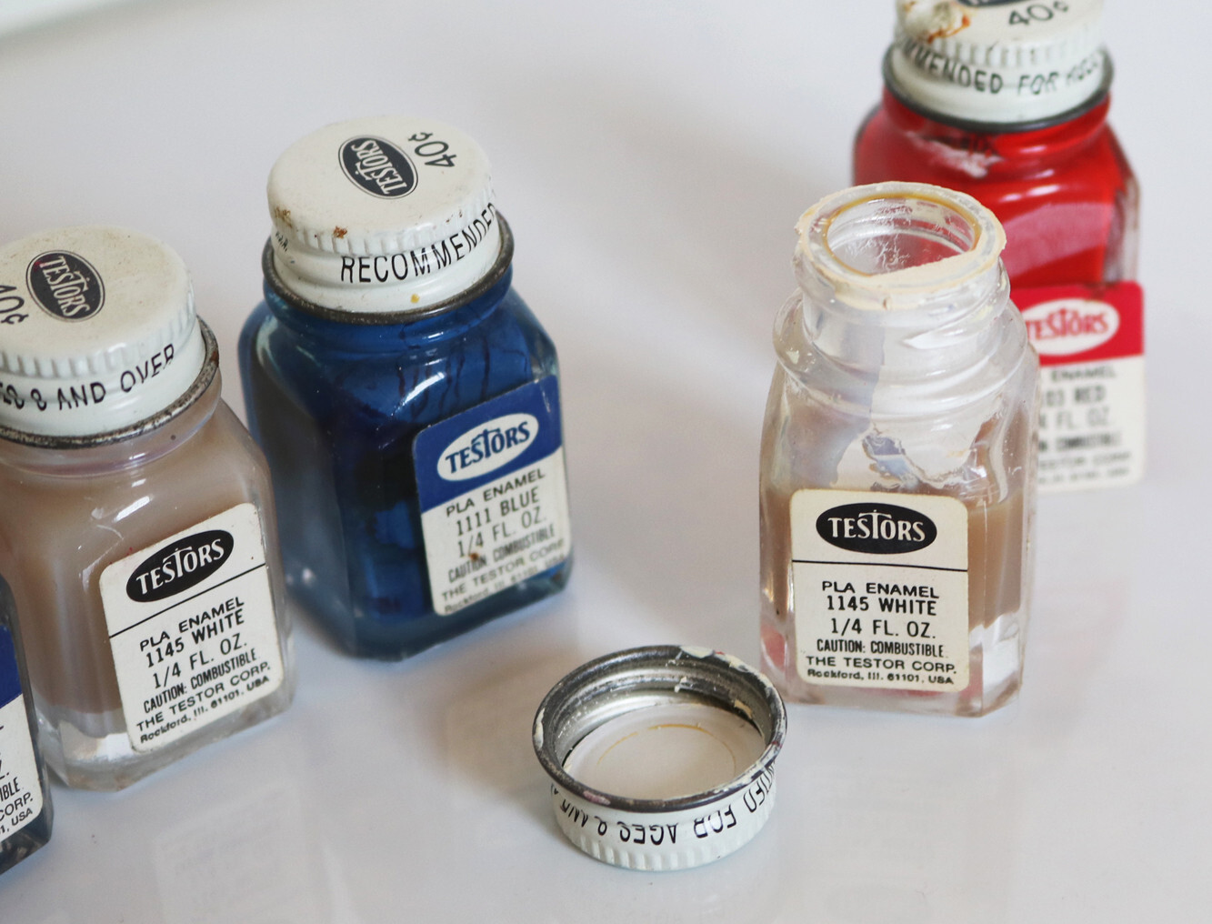 Lot of 6 Vintage Testors Enamel Paint Model Car Train AD&D Figures RED