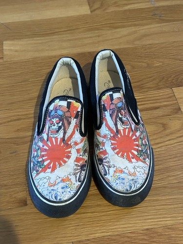 EUC Vintage Circa Early 2000's Ed Hardy Japanese Fighter Pilot Shoes - Size 5 - Picture 4 of 7
