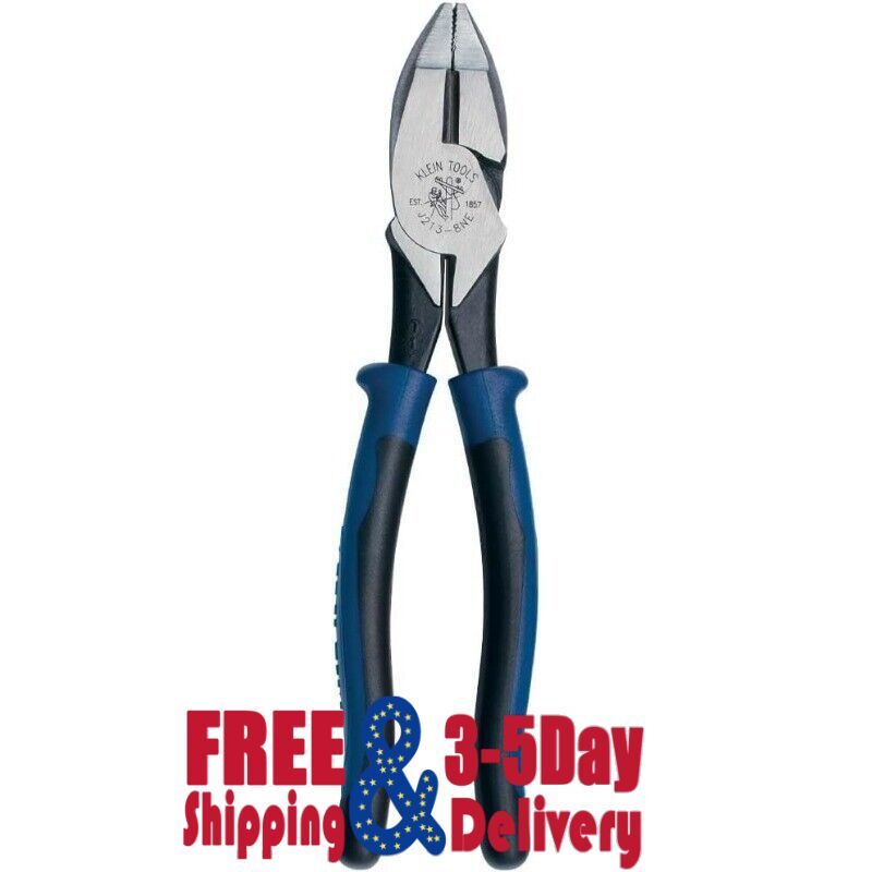 Klein Tools J2138NE Pliers, 8-Inch Side Cutters, High Leverage Lineman's Pliers