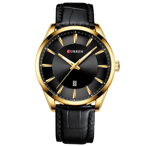 Classic Men's Date Calendar Quartz Wristwatch Leather Band Analog Business Watch - Picture 16 of 17