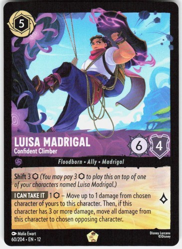 Disney Lorcana Luisa Madrigal Confident Climber 60/204 Wilds Unknown Legendary