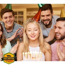 Birthday Girl Crown Tiara Sash Gold Rhinestone