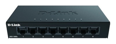 D-Link 8-Port Gigabit Switch Unmanaged Desktop Metall lüfterlos schwarz
