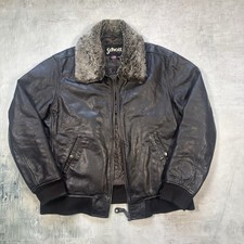 Schott NYC Lederjacke Flieger Pelzkragen Vintage Braun Größe XXXL
