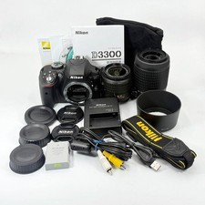 Nikon D3300 Dual Zoom Kit Black DSLR Camera Used Japan
