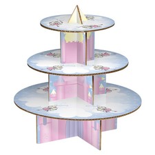 3-Tier Cake Stand Halloween Fairy Castle Dessert Display Foldable Cardboard