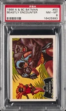 1966 A & BC BATMAN (BLACK BAT ON FRONT) #50 BEASTLY ENCOUNTER PSA 8
