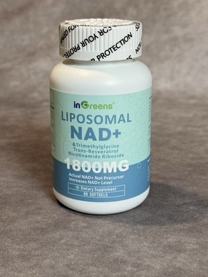 inGreens Liposomal NAD+ 1800mg Softgels Trans-Resveratrol Nicotinamide Riboside